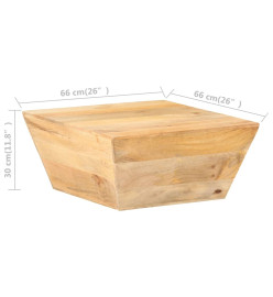 Table basse en forme de V 66x66x30 cm Bois de manguier massif