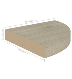 Étagères d'angle flottantes 2 pcs Chêne 25x25x3,8 cm MDF