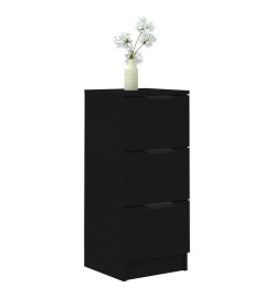 Buffet noir 30x30x70 cm bois d'ingénierie