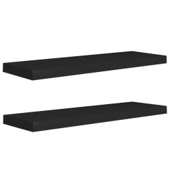 Étagères murales flottantes 2 pcs noir 80x23,5x3,8 cm MDF