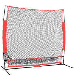 Filet de baseball portable noir/rouge 215x107x216 cm polyester