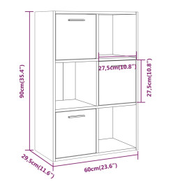 Armoire de rangement Chêne fumé 60x29,5x90 cm