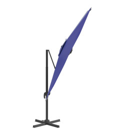 Parasol cantilever à LED Bleu azuré 400x300 cm