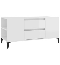 Meuble TV Blanc brillant 102x44,5x50 cm Bois d'ingénierie