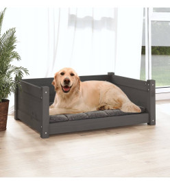 Lit pour chien Gris 75,5x55,5x28 cm Bois de pin solide