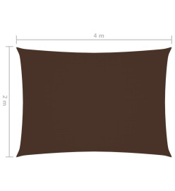 Voile de parasol Tissu Oxford rectangulaire 2x4 m Marron