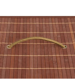 Panier à linge avec 2 sections bambou marron 72 L