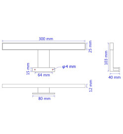 Lampe de miroir 5 W Blanc froid