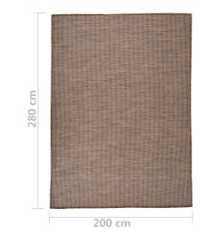 Tapis à tissage plat d'extérieur 200x280 cm Marron