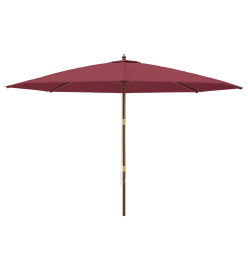 Parasol de jardin avec mât en bois rouge bordeaux 400x273 cm