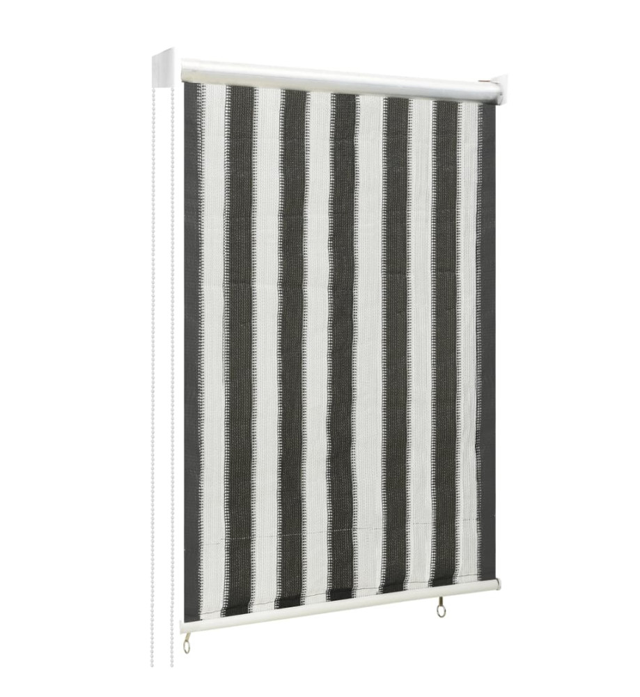 Store roulant d'extérieur 60x140 cm Rayures anthracite et blanc