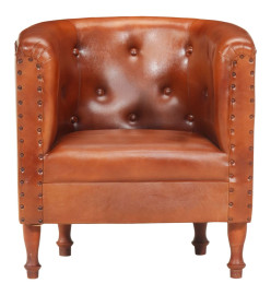 Fauteuil Marron Cuir véritable