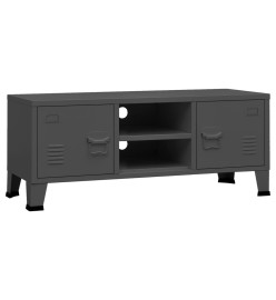 Meuble TV industriel Anthracite 105x35x42 cm Métal