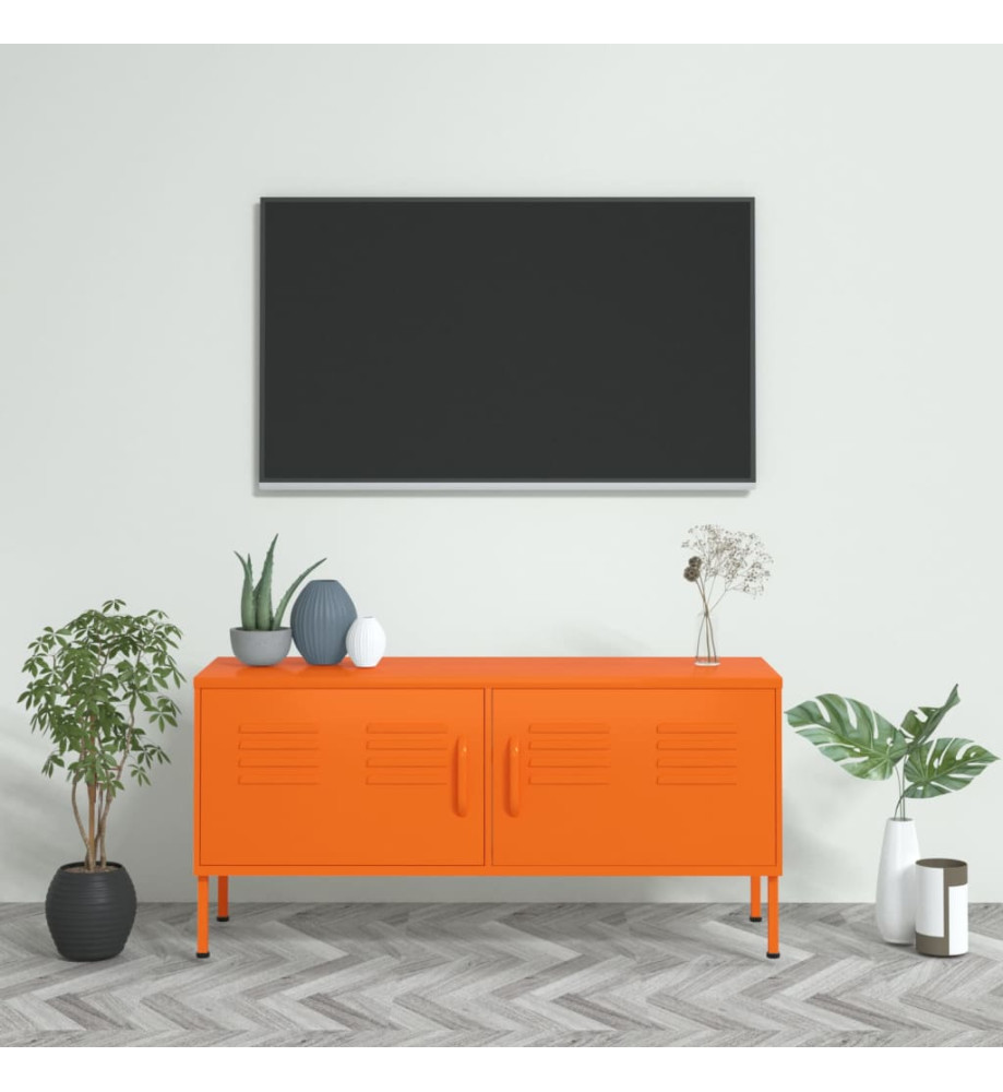 Meuble TV Orange 105x35x50 cm Acier