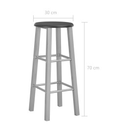 Tabourets de bar lot de 2 argenté MDF