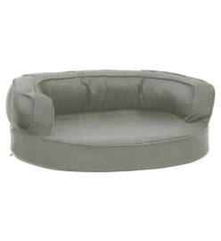 Matelas de lit ergonomique de chien 60x42 cm Aspect de lin Gris