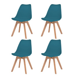 Chaises à manger lot de 4 Turquoise Plastique