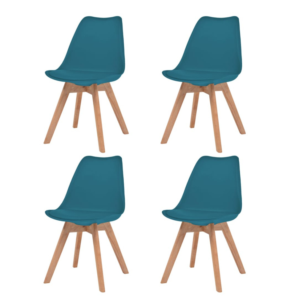 Chaises à manger lot de 4 Turquoise Plastique