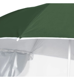 Parasol de plage avec parois latérales Vert 215 cm