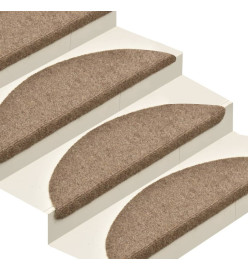 Tapis d'escalier autocollants 15 pcs Crème 56x17x3cm Aiguilleté