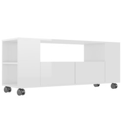 Meuble TV Blanc brillant 120x35x48 cm Bois d'ingénierie