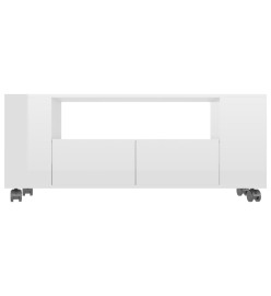 Meuble TV Blanc brillant 120x35x48 cm Bois d'ingénierie