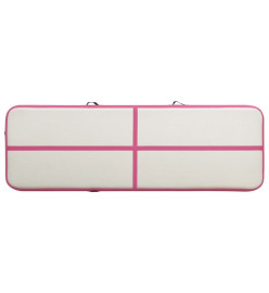 Tapis gonflable de gymnastique avec pompe 400x100x20cm PVC Rose