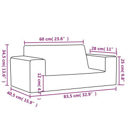 Canapé pour enfants à 2 places Crème Peluche douce
