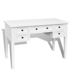 Bureau blanc à 5 tiroirs