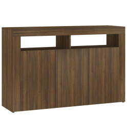 Buffet avec lumières LED chêne marron 115,5x30x75 cm