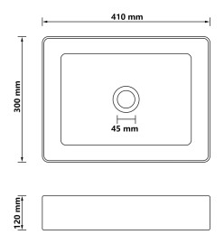 Lavabo de luxe Gris foncé mat 41x30x12 cm Céramique