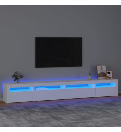 Meuble TV avec lumières LED Blanc 270x35x40 cm