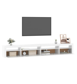 Meuble TV avec lumières LED Blanc 270x35x40 cm