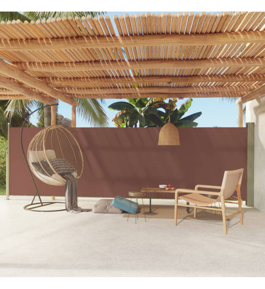 Auvent latéral rétractable de patio 160x600 cm Marron