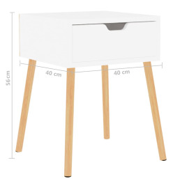 Tables de chevet 2 pcs Blanc brillant 40x40x56 cm Aggloméré