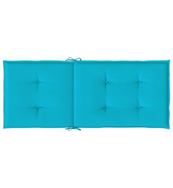 Coussins de chaise à dossier haut 6 pcs turquoise tissu