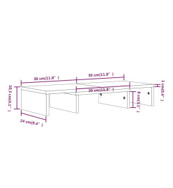 Support de moniteur Marron miel 60x24x10,5 cm Pin solide