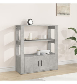 Buffet Gris béton 80x30x90 cm Bois d'ingénierie