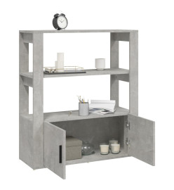 Buffet Gris béton 80x30x90 cm Bois d'ingénierie