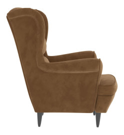 Fauteuil marron velours