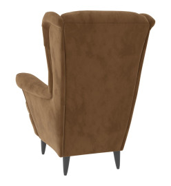 Fauteuil marron velours