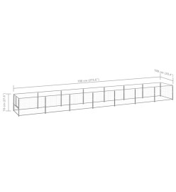 Chenil Argenté 7 m² Acier