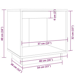 Table de chevet Marron miel 40x30x40 cm Bois de pin solide