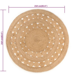 Tapis Design tressé Jute 210 cm Rond