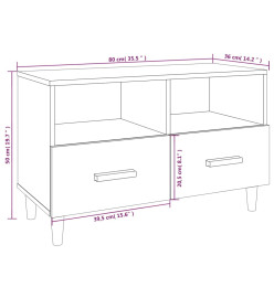 Meuble TV Gris béton 80x36x50 cm Bois d'ingénierie