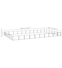 Chenil Noir 60 m² Acier