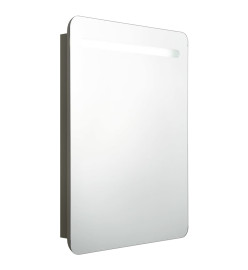 Armoire de salle de bain à miroir LED anthracite 60x11x80 cm