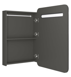 Armoire de salle de bain à miroir LED anthracite 60x11x80 cm