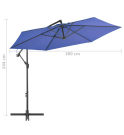 Parasol déporté avec mât en aluminium 300 cm Bleu