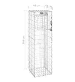 Poteau à panier de gabion 40x40x140 cm Fer